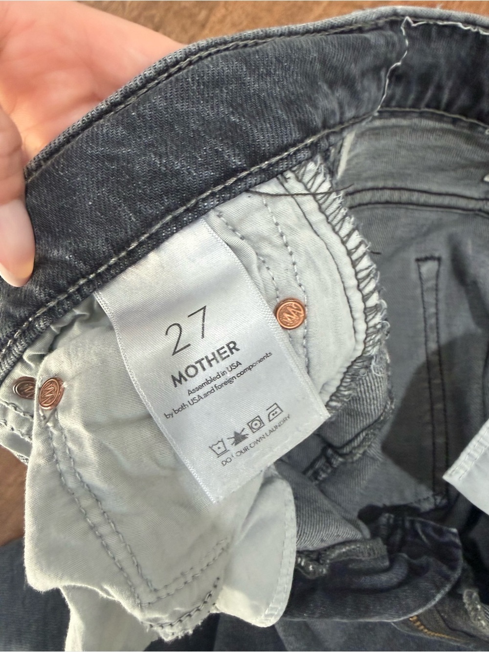 MOTHER Denim Half Pipe Flood Black Jeans - Size 27 - Picture 7 of 7